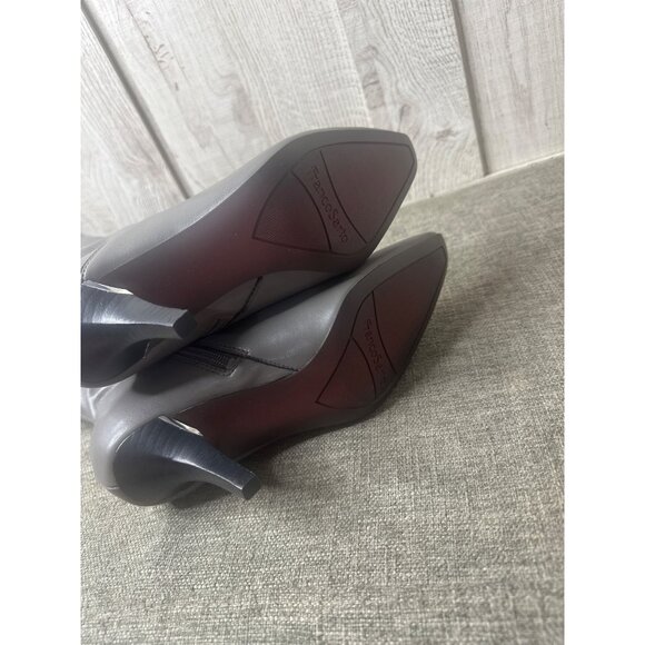 Franco Sarto Womens Sz 6.5 Lyla Wide Calf Zip Gray Knee High Boots Pointed Toe - Picture 7 of 12